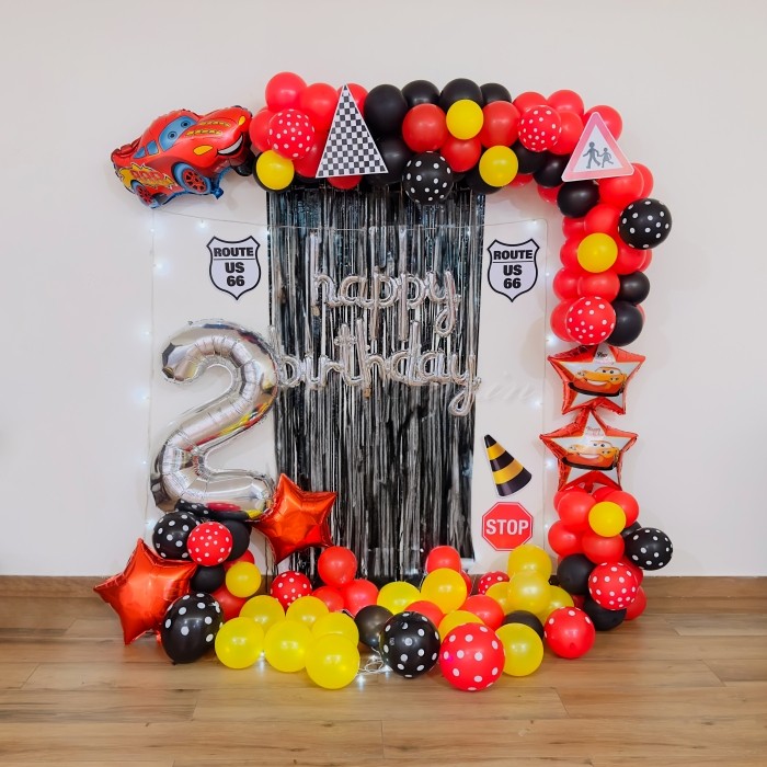 Car Racing Theme 2nd Birthday Decoration