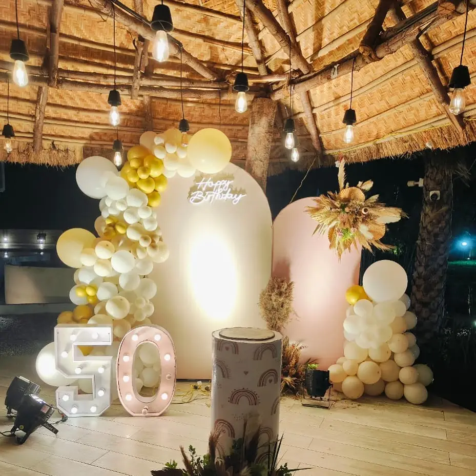 Golden Boho 50th Birthday Decor