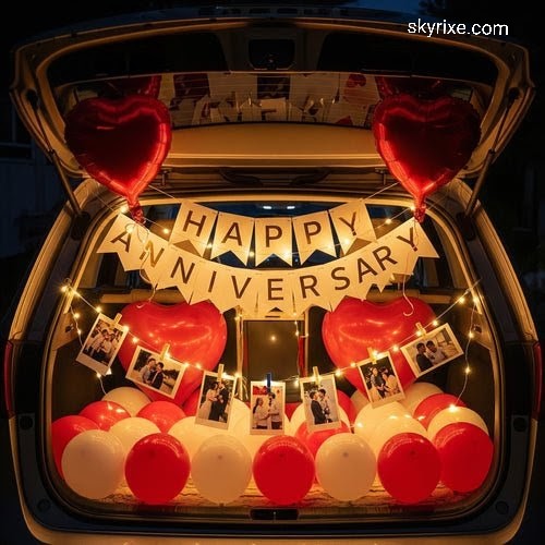 Romantic Anniversary Car Boot Decoration
