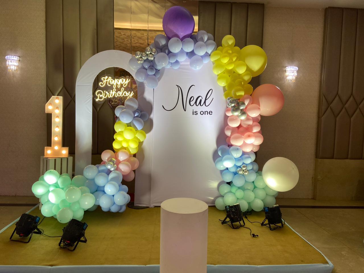Pastel Rainbow Balloon Decoration