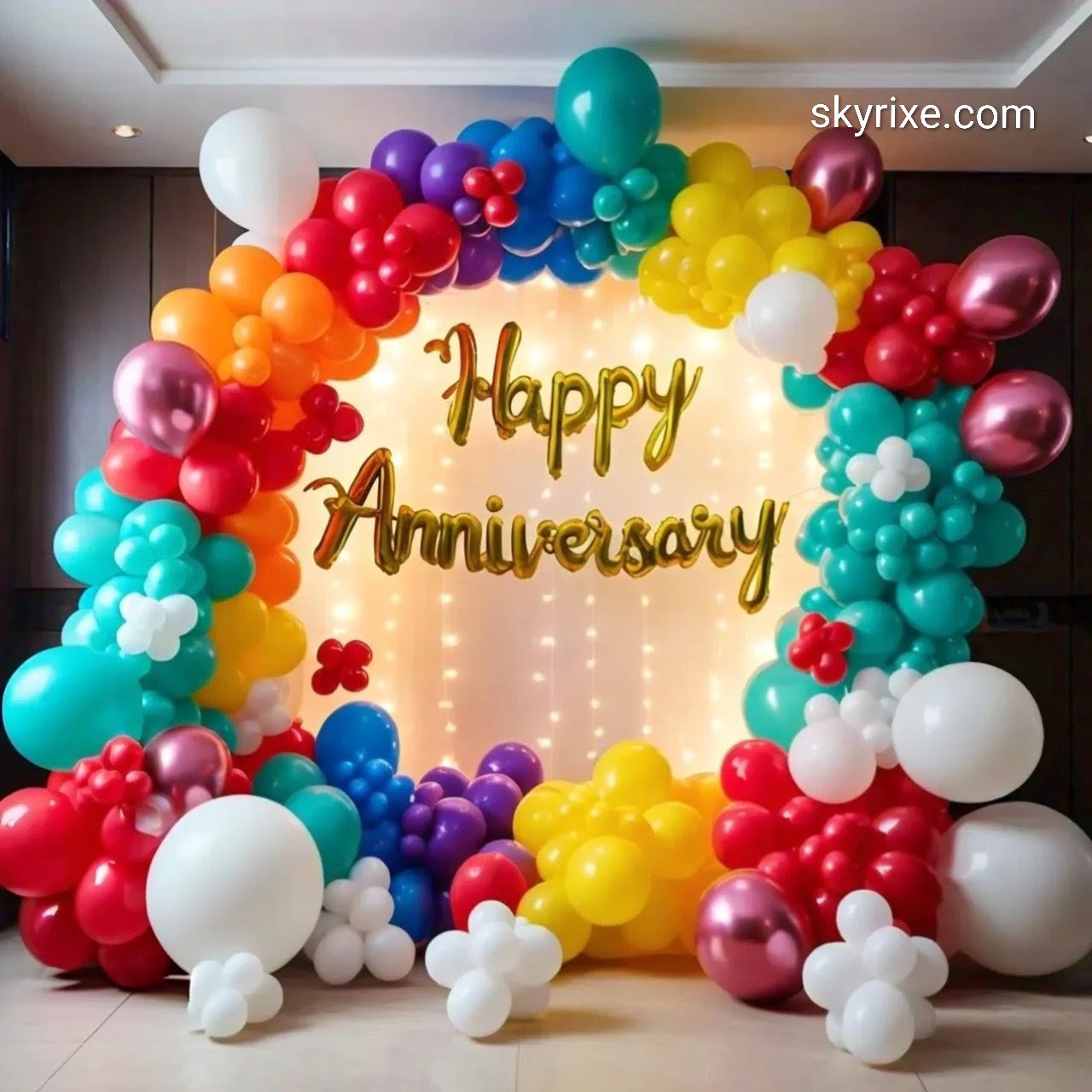 Colorful Balloon Ring Anniversary Decoration