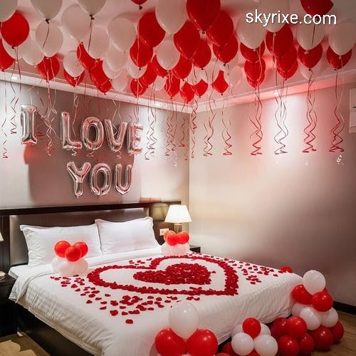 Bedroom Decoration And Rose Petals