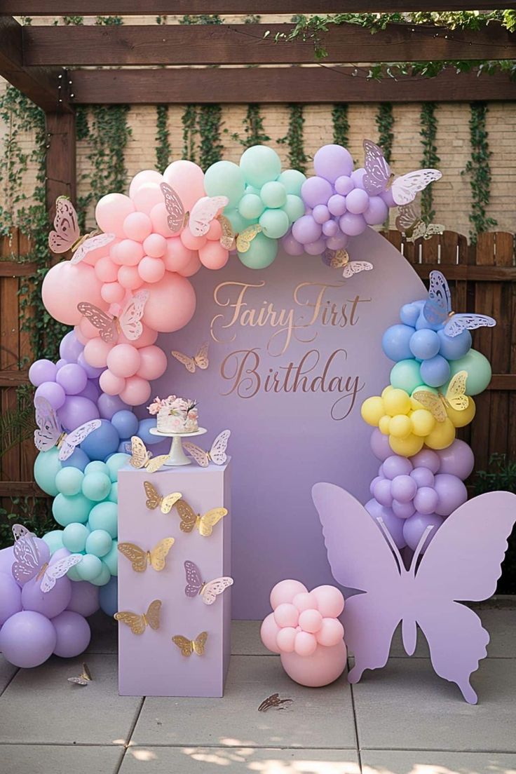 Fairy First Birthday Pastel Garden Theme
