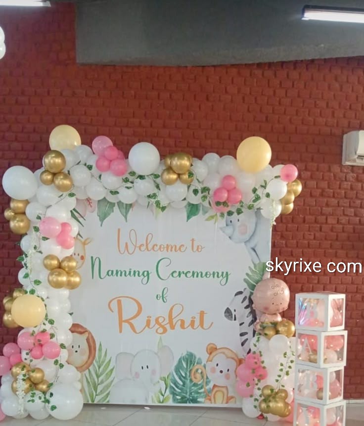 Naming Ceremony Decoration with Welcome Backdrop