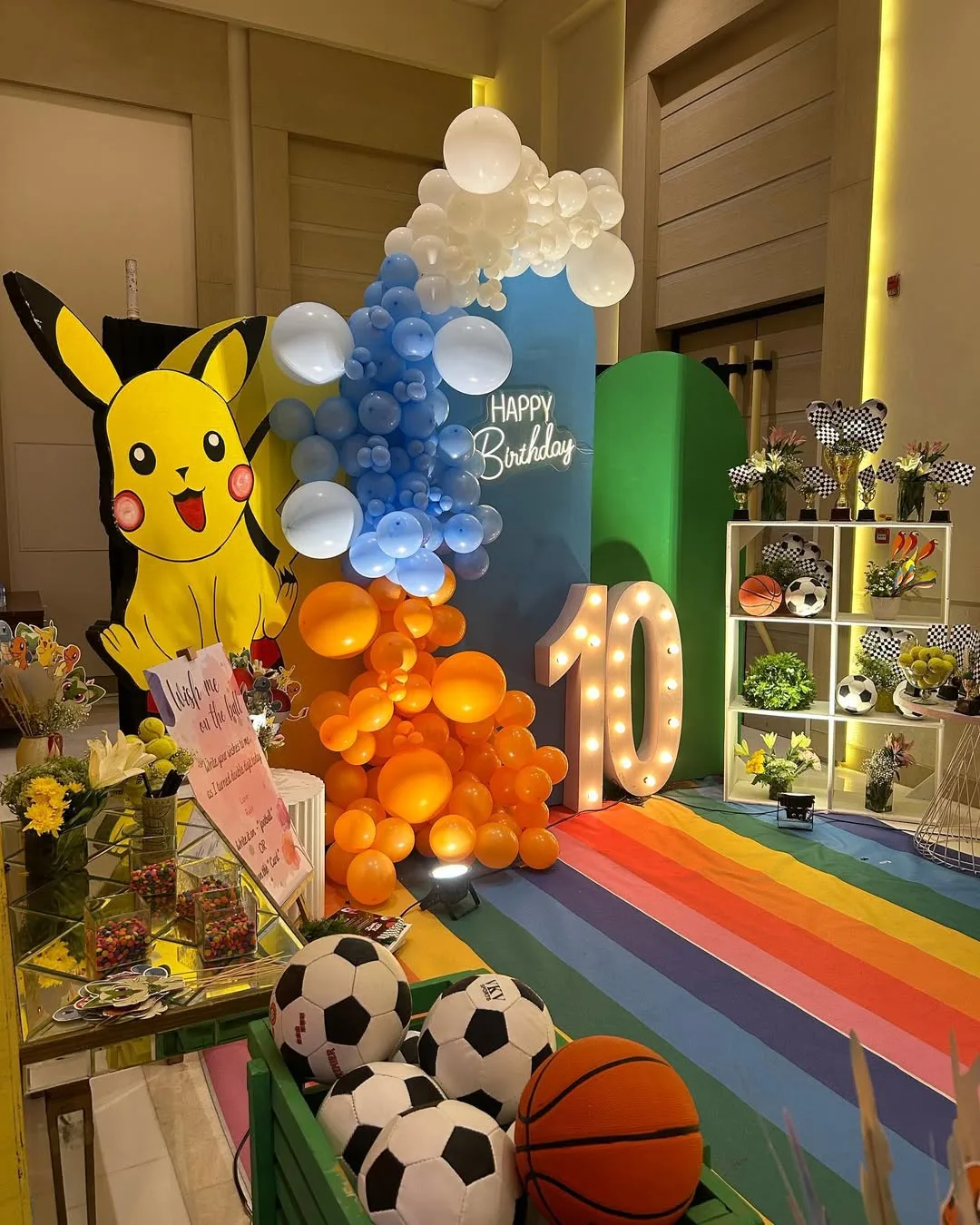 Pokémon And Sports Themed Birthday Celebration Setup