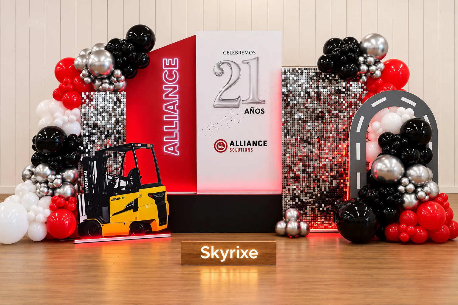 Corporate Anniversary Balloon Backdrop