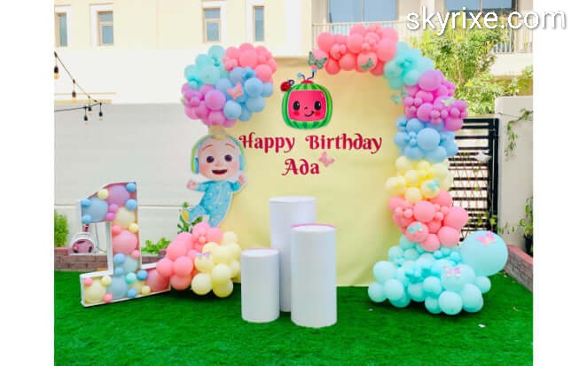 Cocomelon Theme First Birthday Balloon