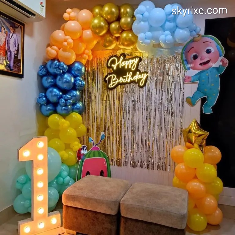 1st Birthday Balloon Backdrop