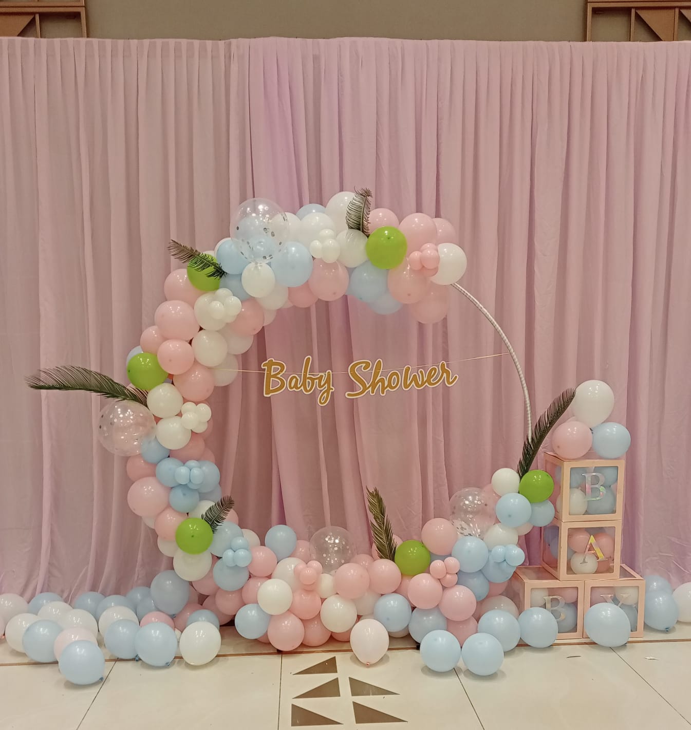 Pastel Baby Shower Hoop Decor