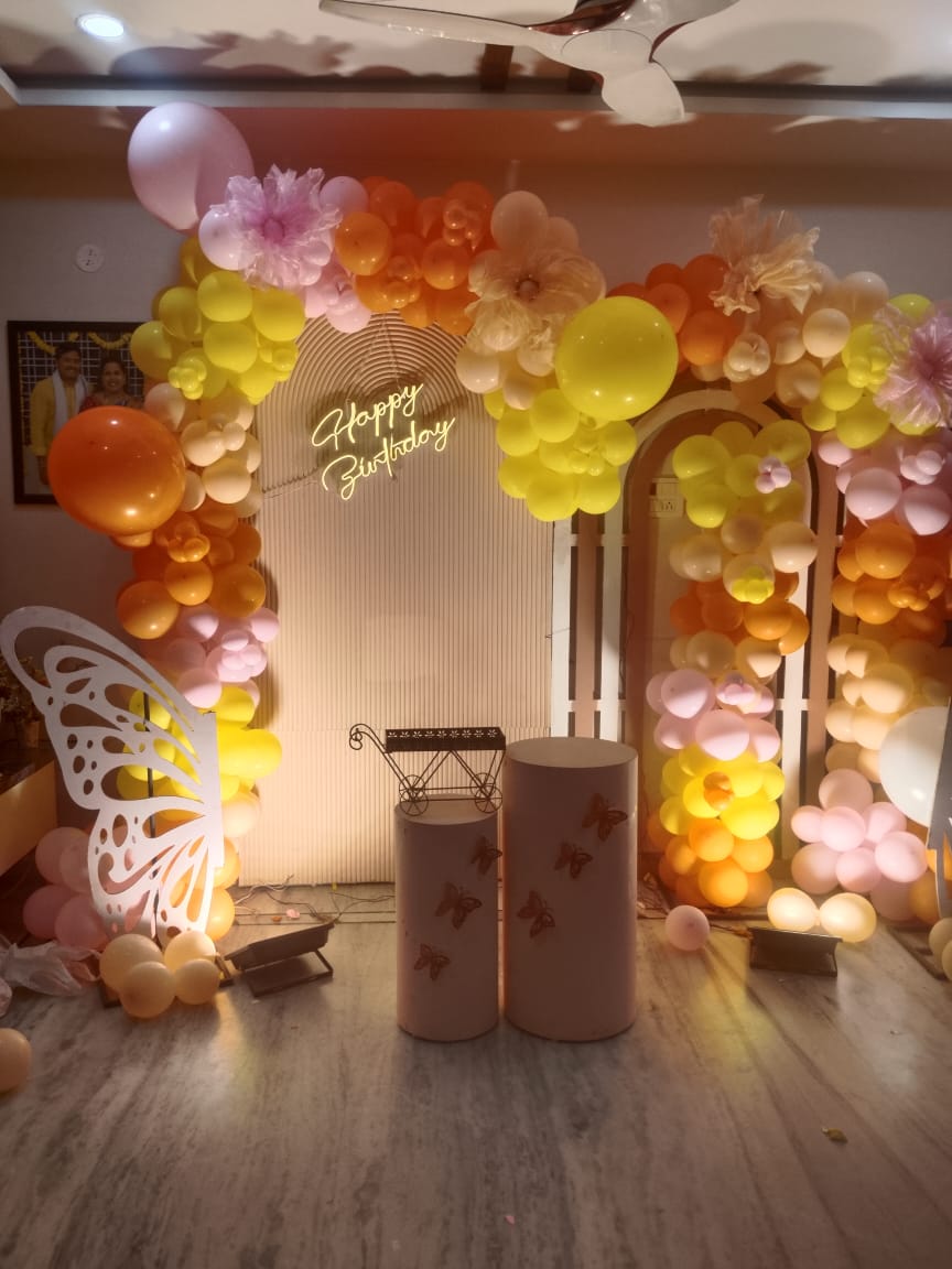 Butterfly Garden Pastel Birthday Backdrop