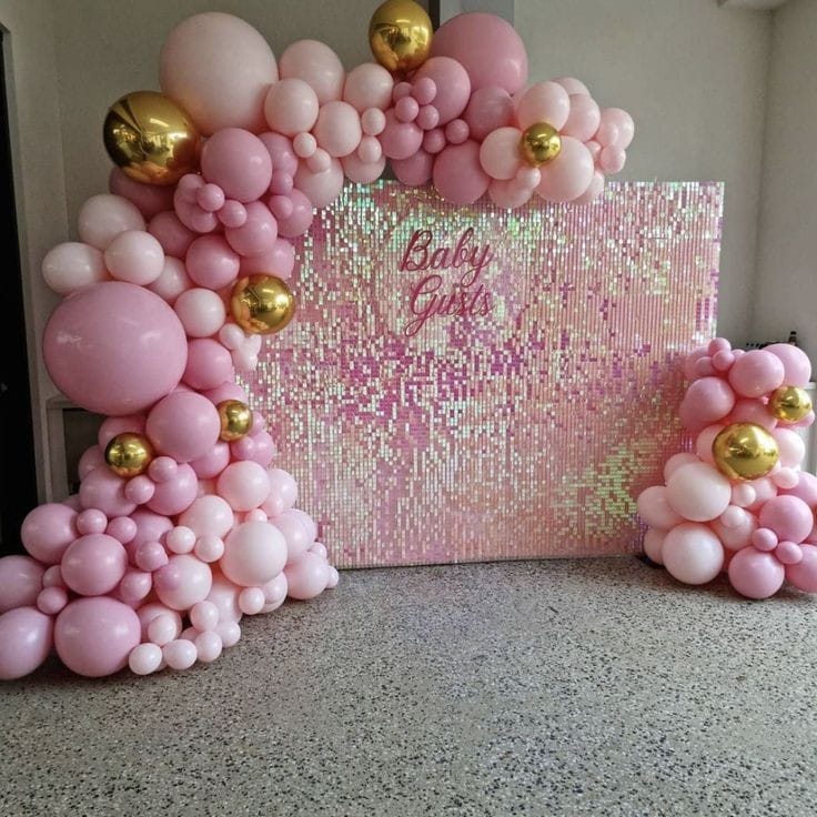Blush And Gold Baby Girl Sequin Backdrop