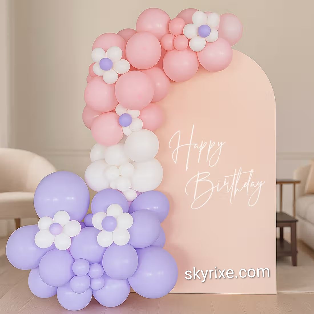 Pastel Balloon Birthday Backdrop