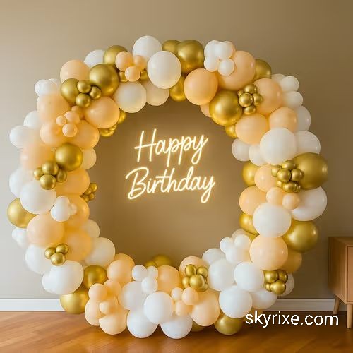 Peach Circular Balloon Backdrop