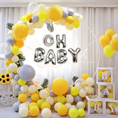 Sunny Yellow Baby Shower Hoop Decor