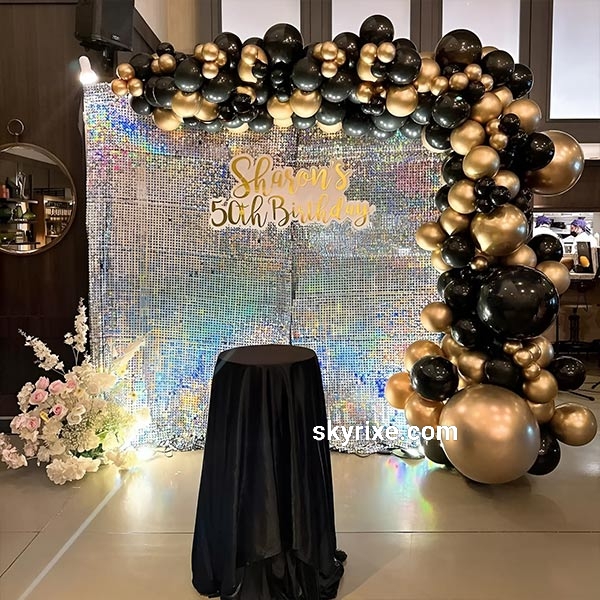 Silver Sequin Backdrop Panel