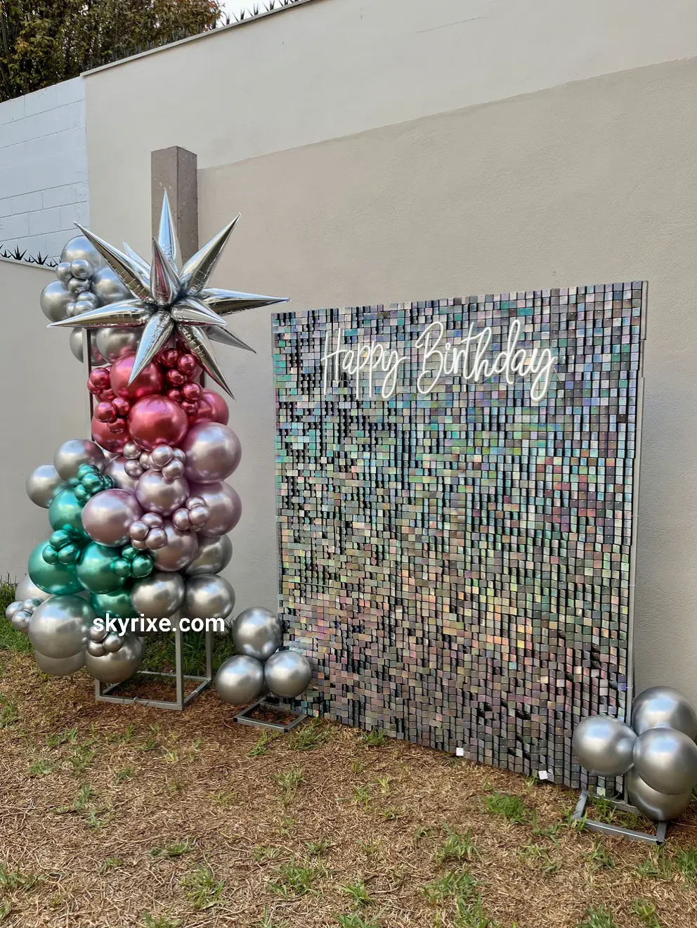 sequin shimmer wall panel backdrop