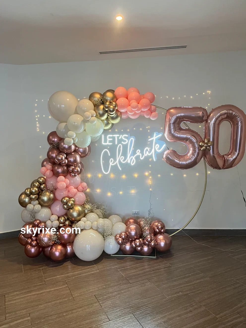 Rose Gold 50th Birthday Ring Backdrop