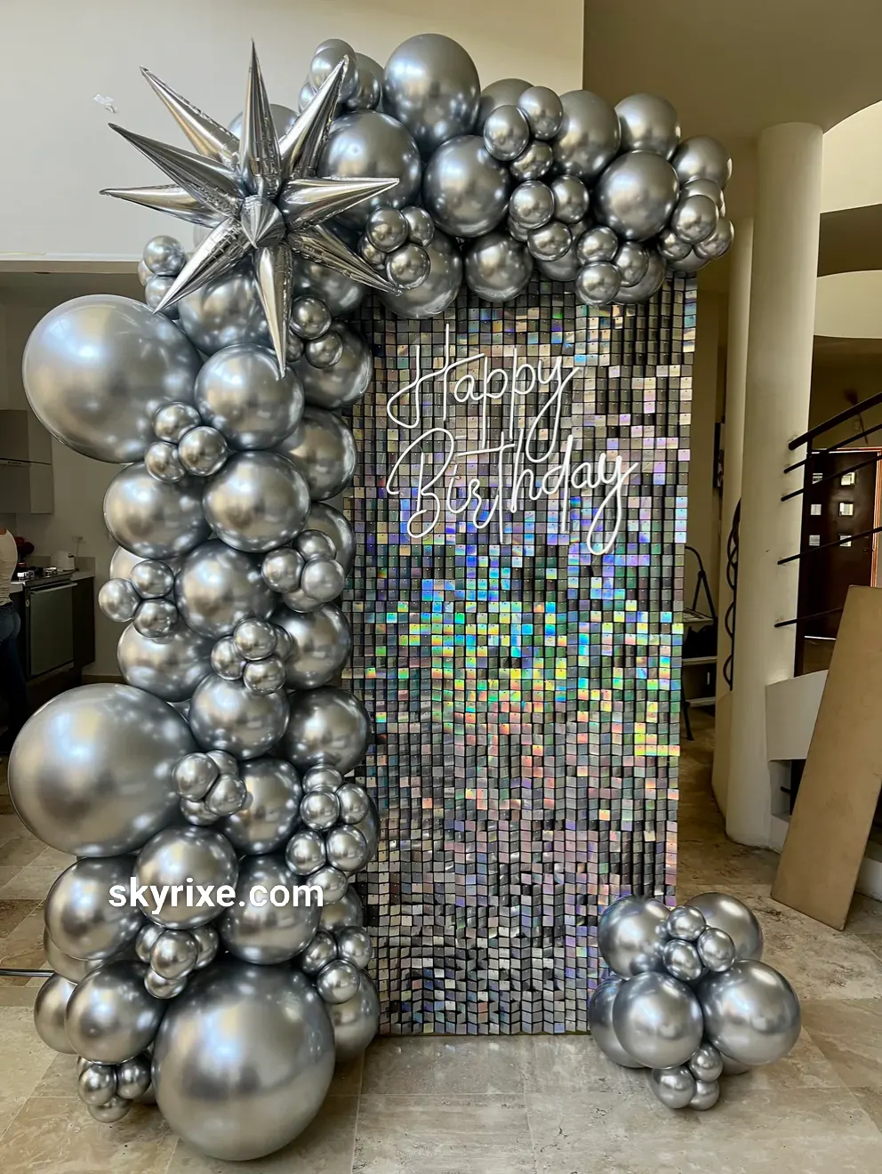 Neon and Sequin Birthday Decoration