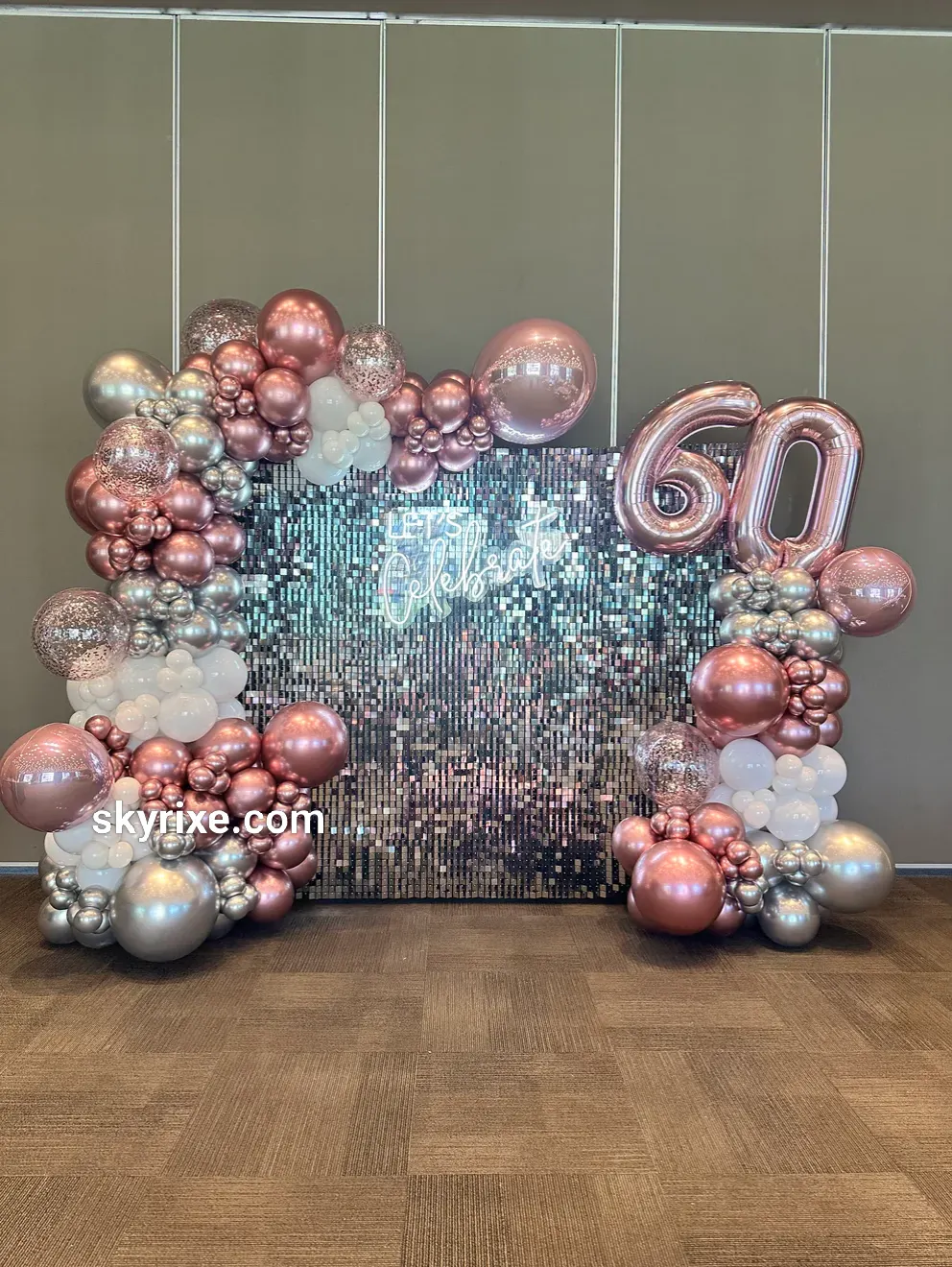 Rose Gold Birthday Backdrop Decoration