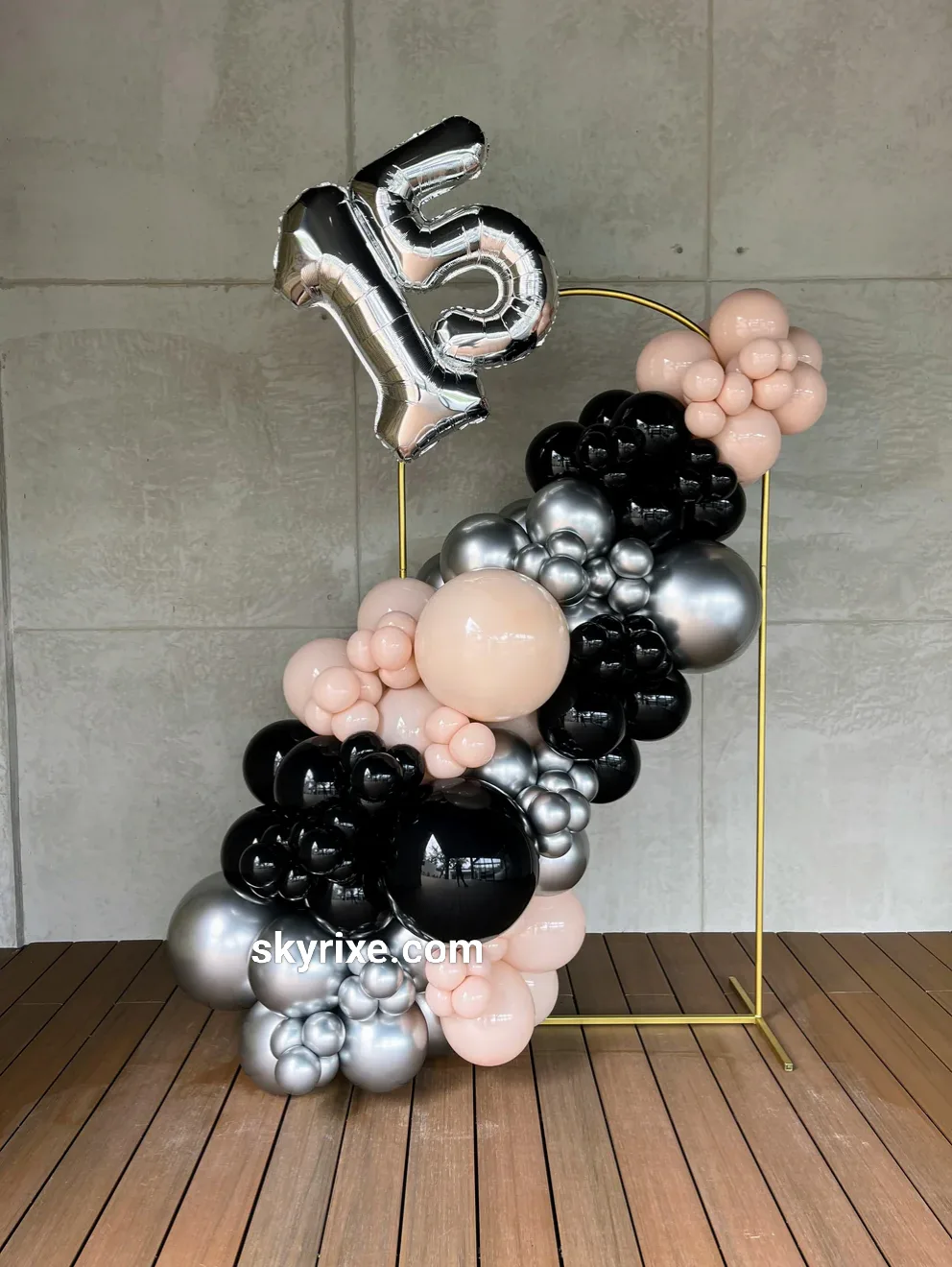 Black and Silver Balloon Decoration