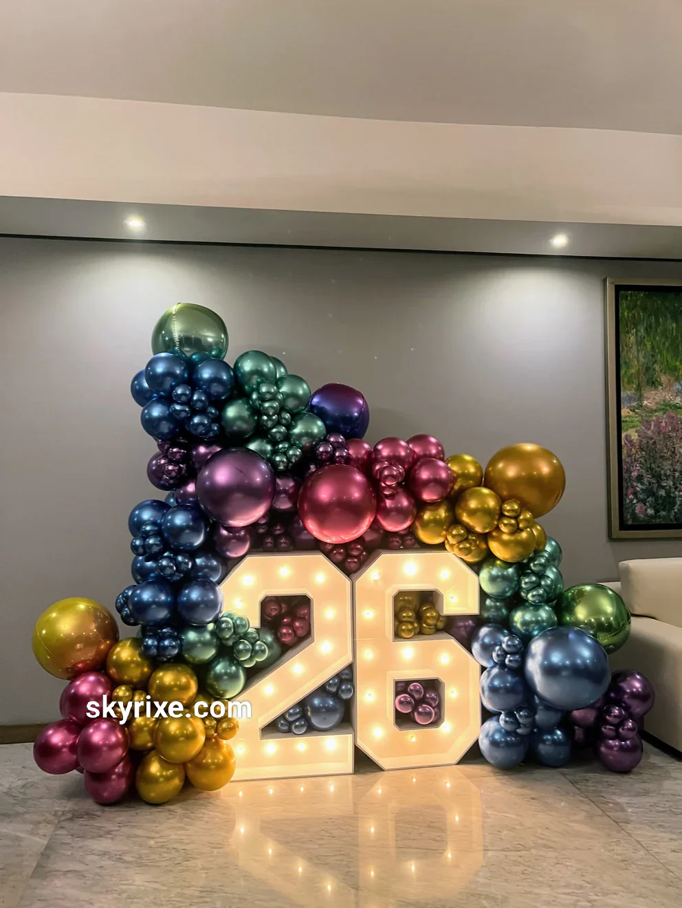 Iridescent Jewel Tone Birthday Number Backdrop