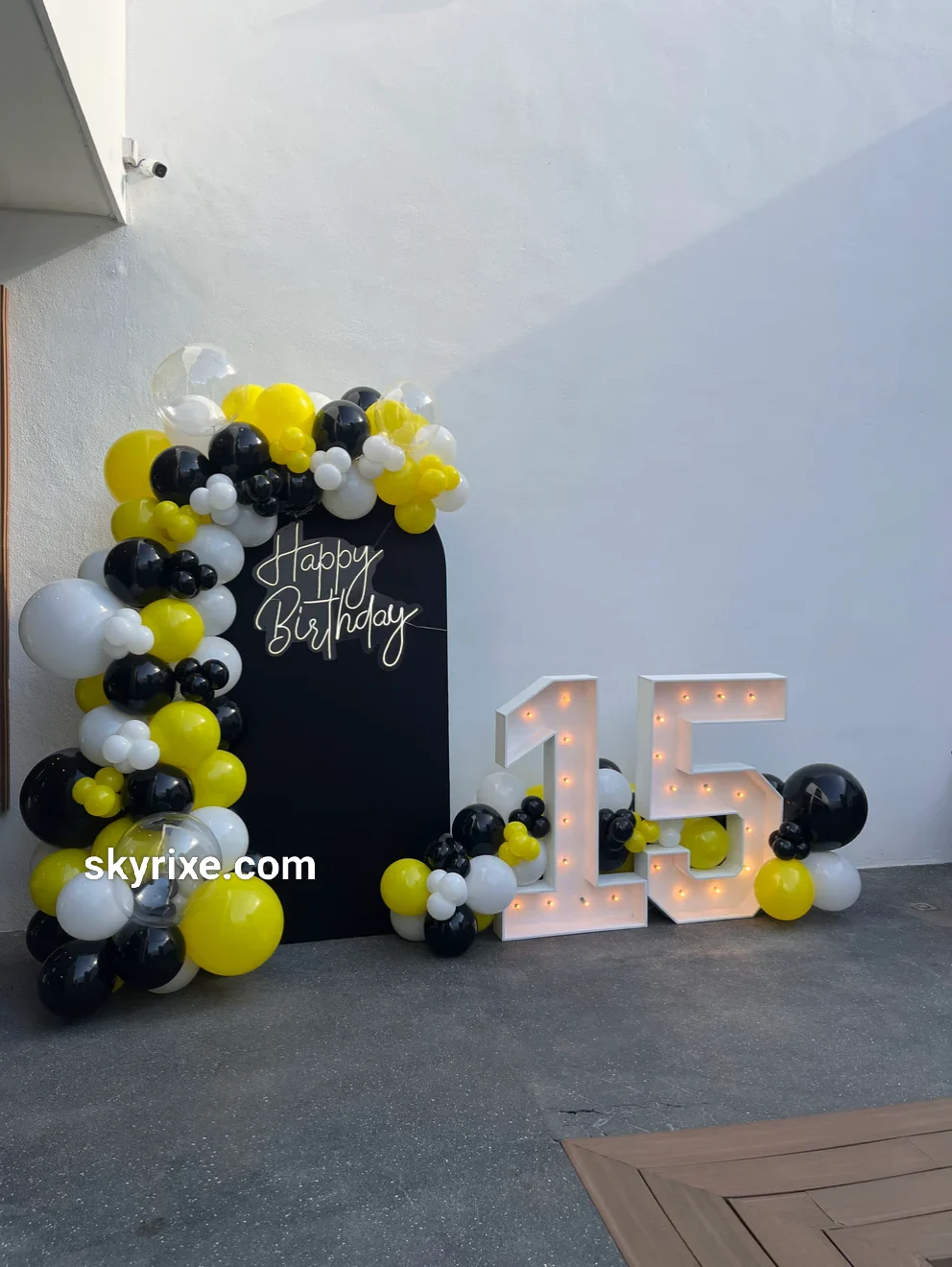 Yellow and Black Birthday Arch Decoration