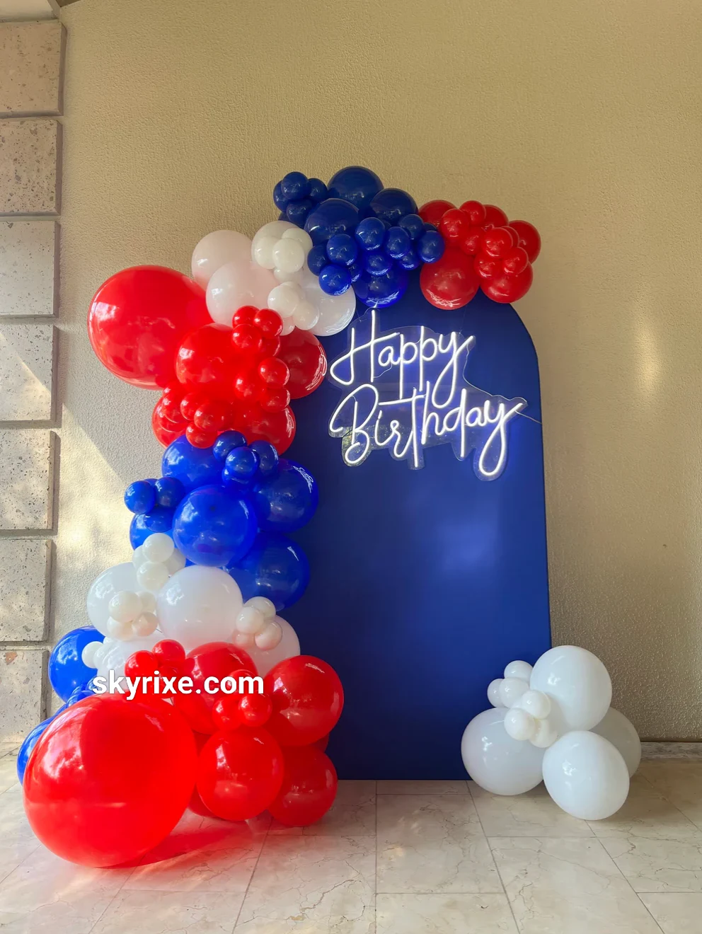 Red and Blue Classic Birthday Arch Decoration