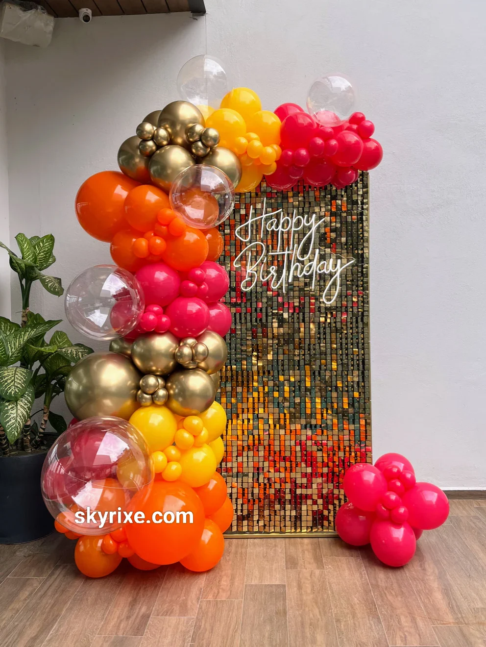 Sunset Birthday Shimmer Backdrop