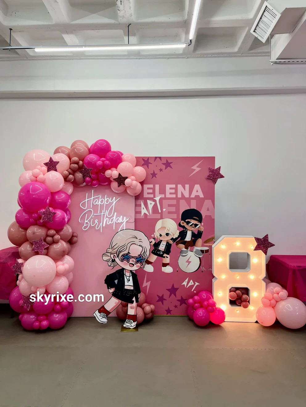 Pop Star Pink Birthday Panel Backdrop