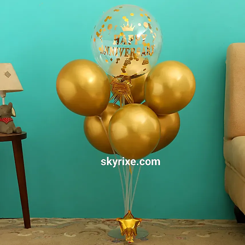 Golden Anniversary Balloon Bouquet Stand