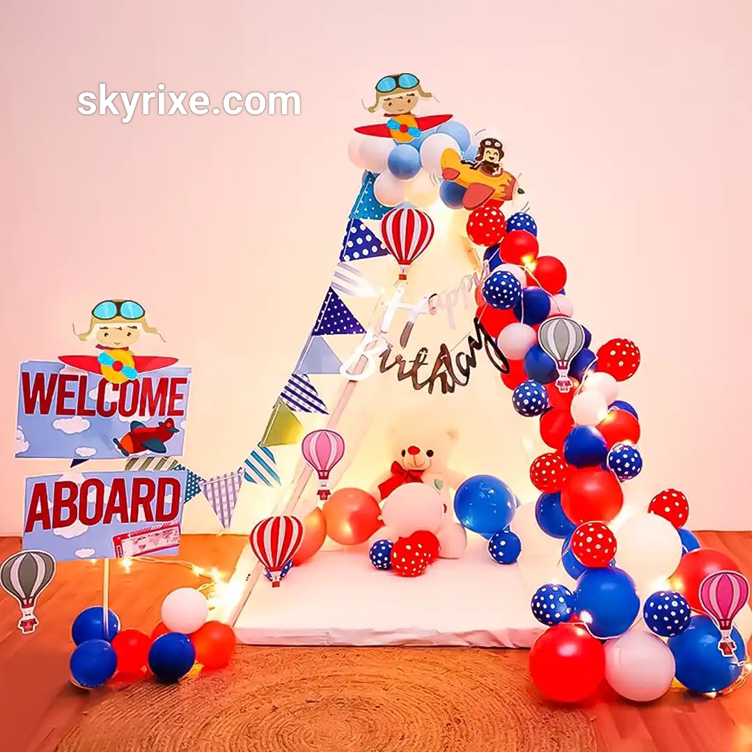 Little Aviator Adventure Teepee Birthday Setup
