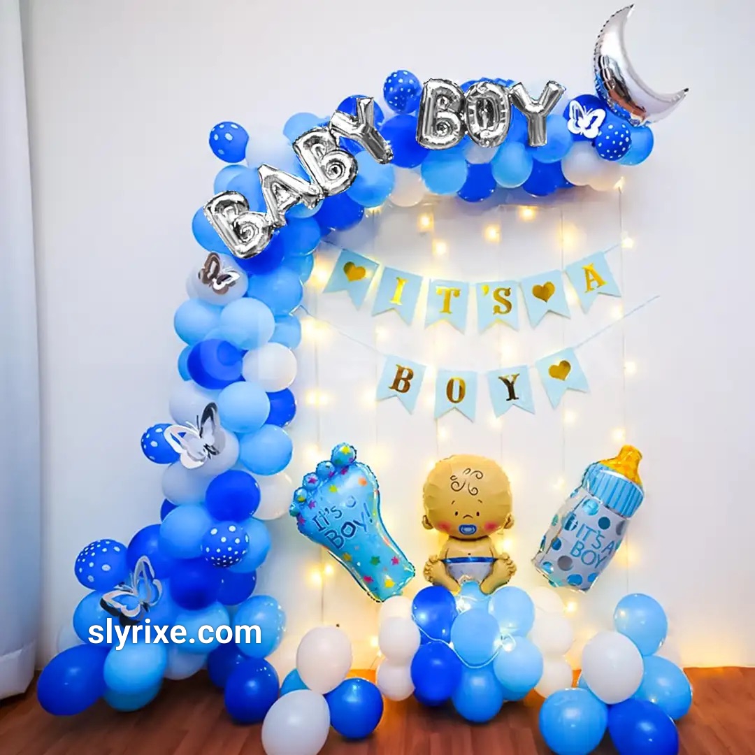 Twinkle Blue Its a Boy Baby Welcome Backdrop