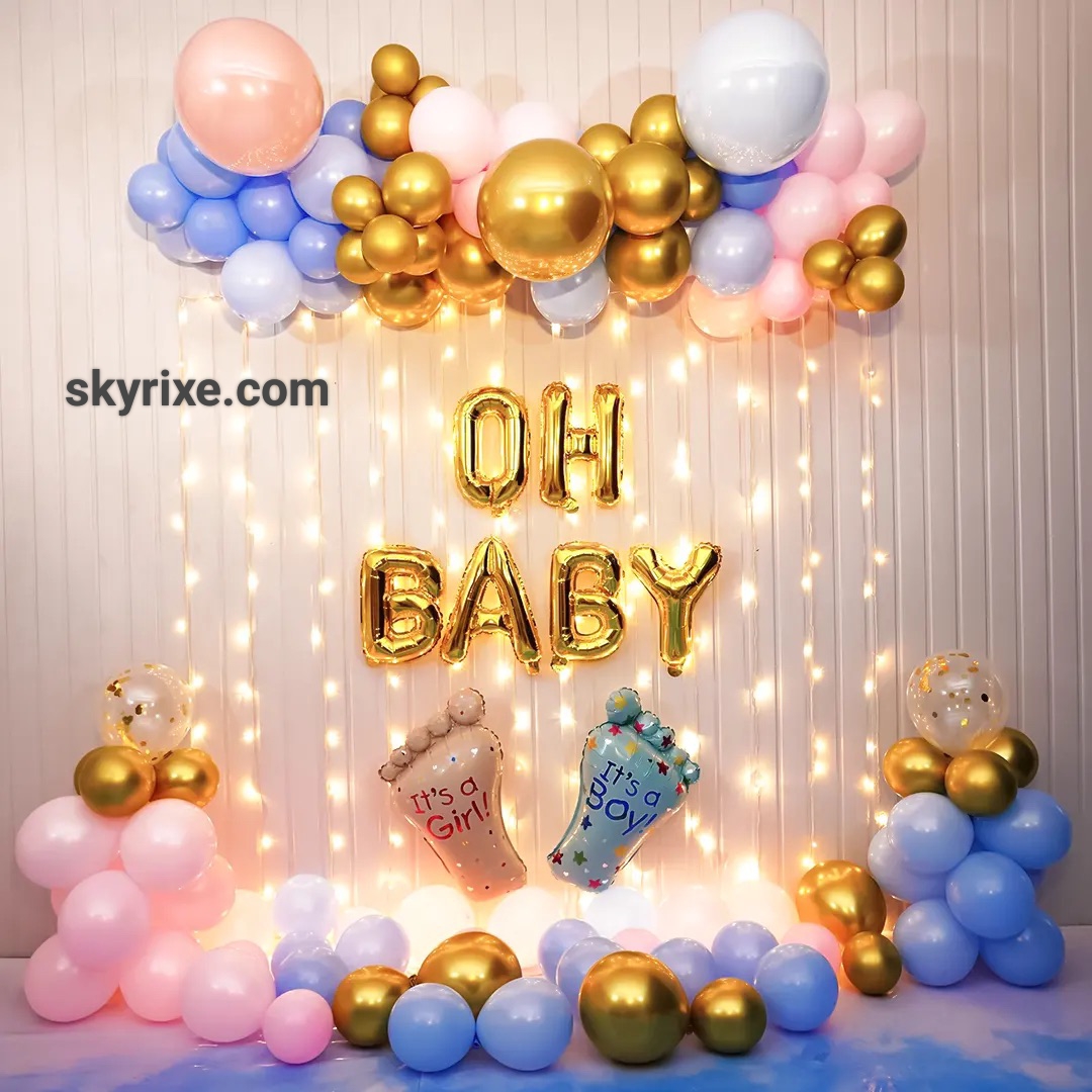 Pastel Gold Oh Baby Reveal Backdrop