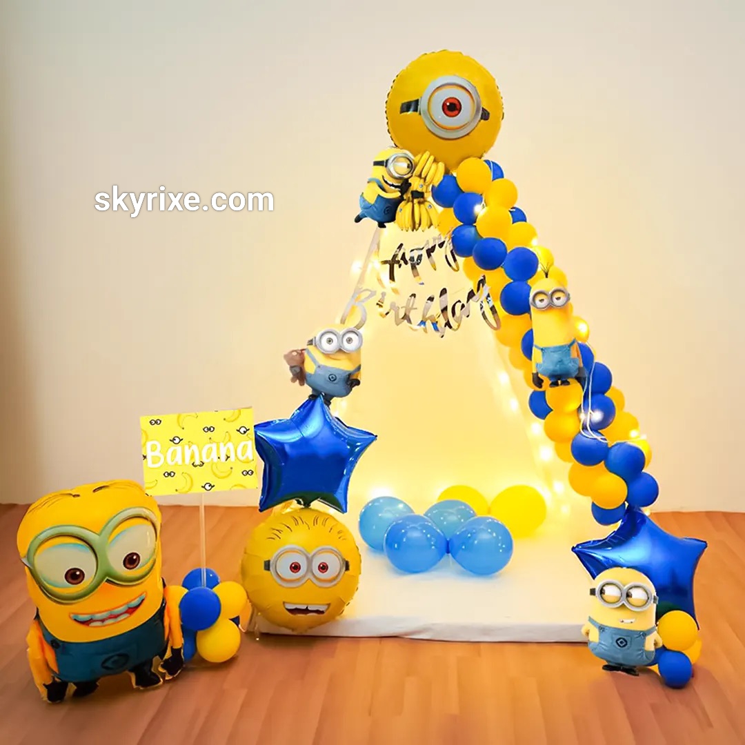 Banana Minion Birthday Arch