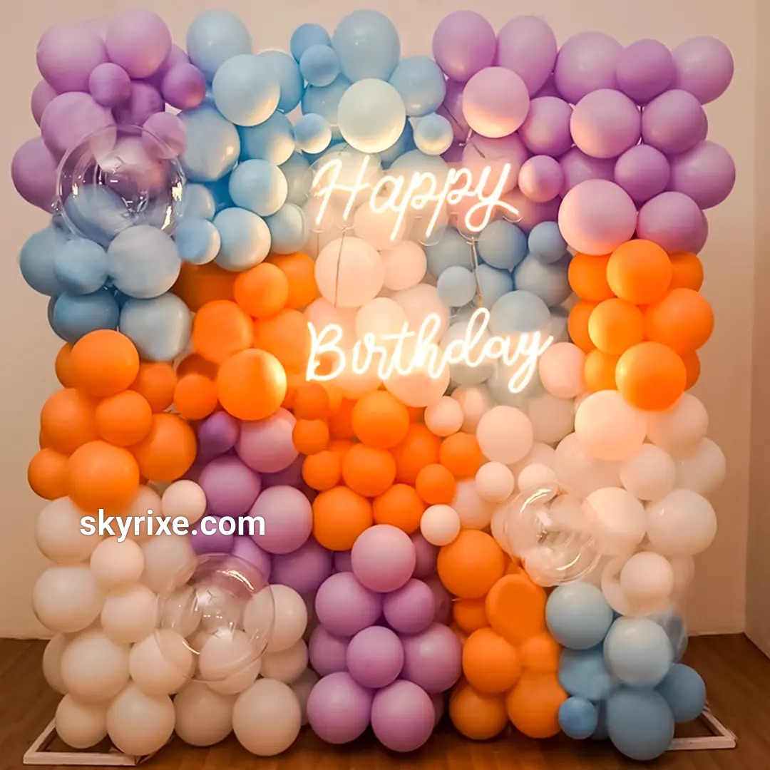 Pastel Pop Birthday Balloon Wall