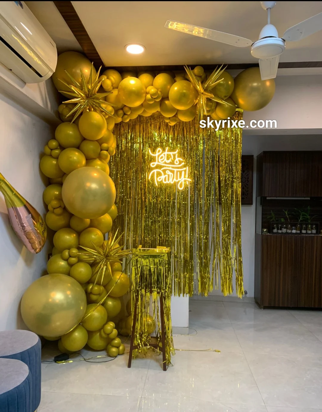 Gold Fringe Curtain Backdrop