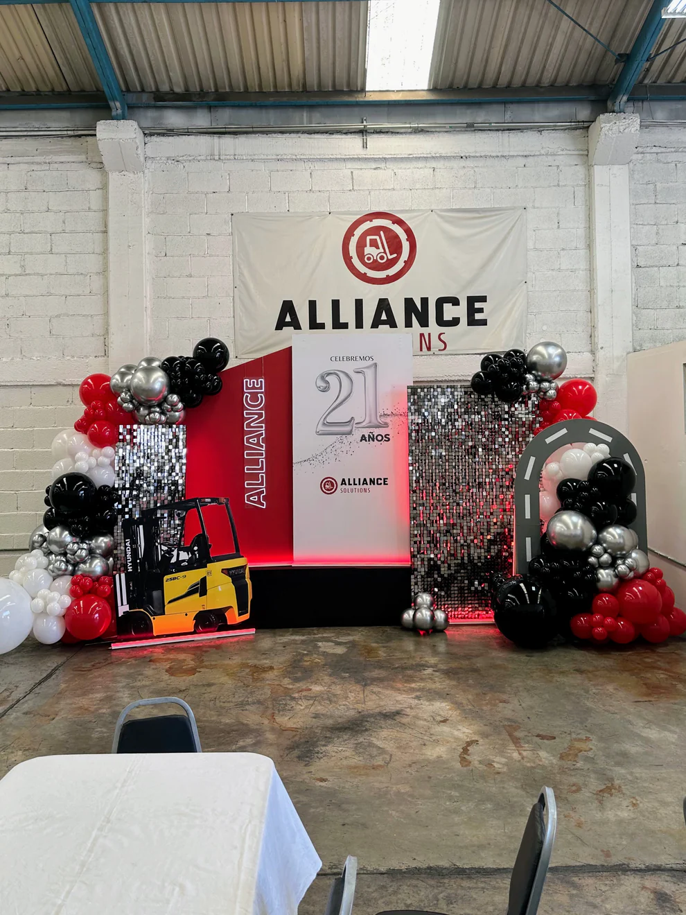 Corporate Anniversary Balloon Backdrop