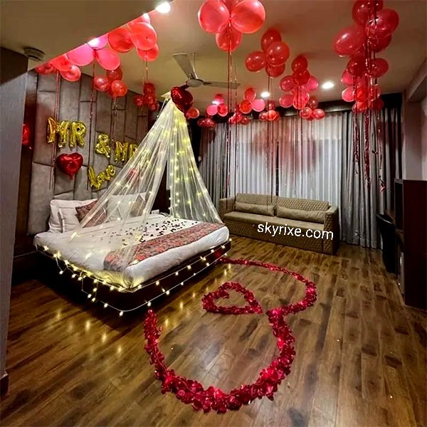 Floating Love Canopy Proposal Room Setup