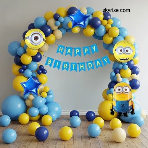 Minions Theme Birthday Balloon Arch