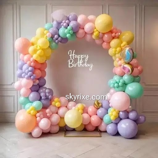 Pastel Balloon Ring Backdrop