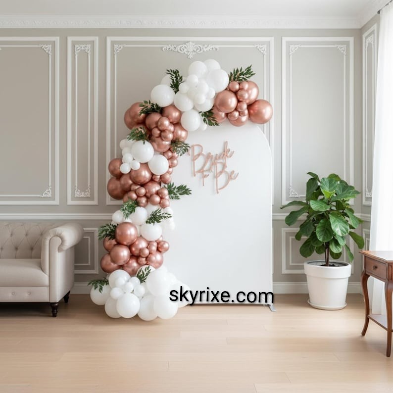 Rose Gold Bride To Be Balloon Backdrop