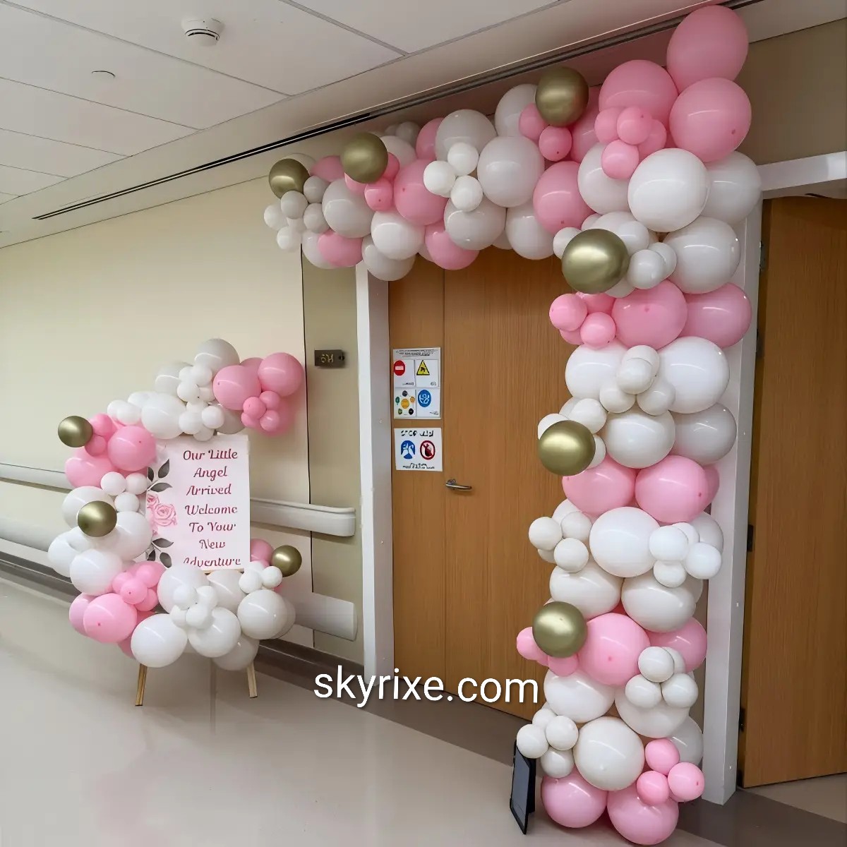 Baby Girl Welcome Balloon Arch