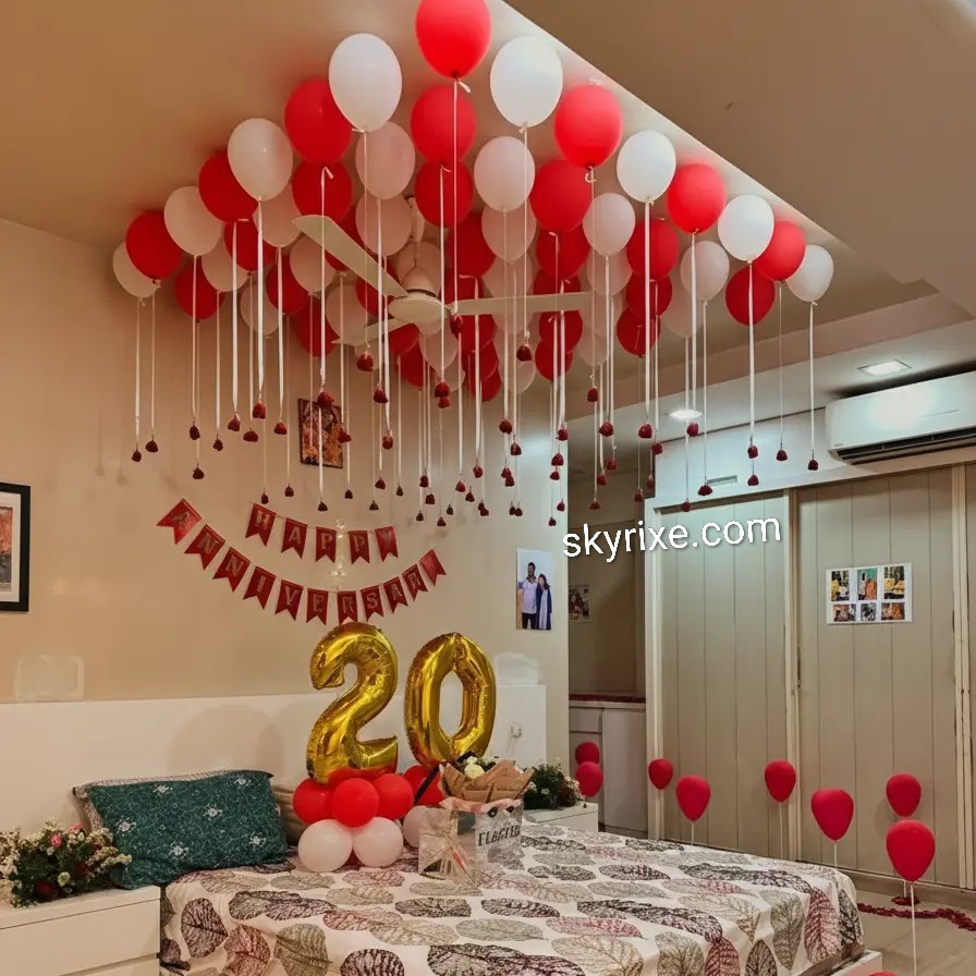 Romantic 20th Anniversary Ceiling Balloon