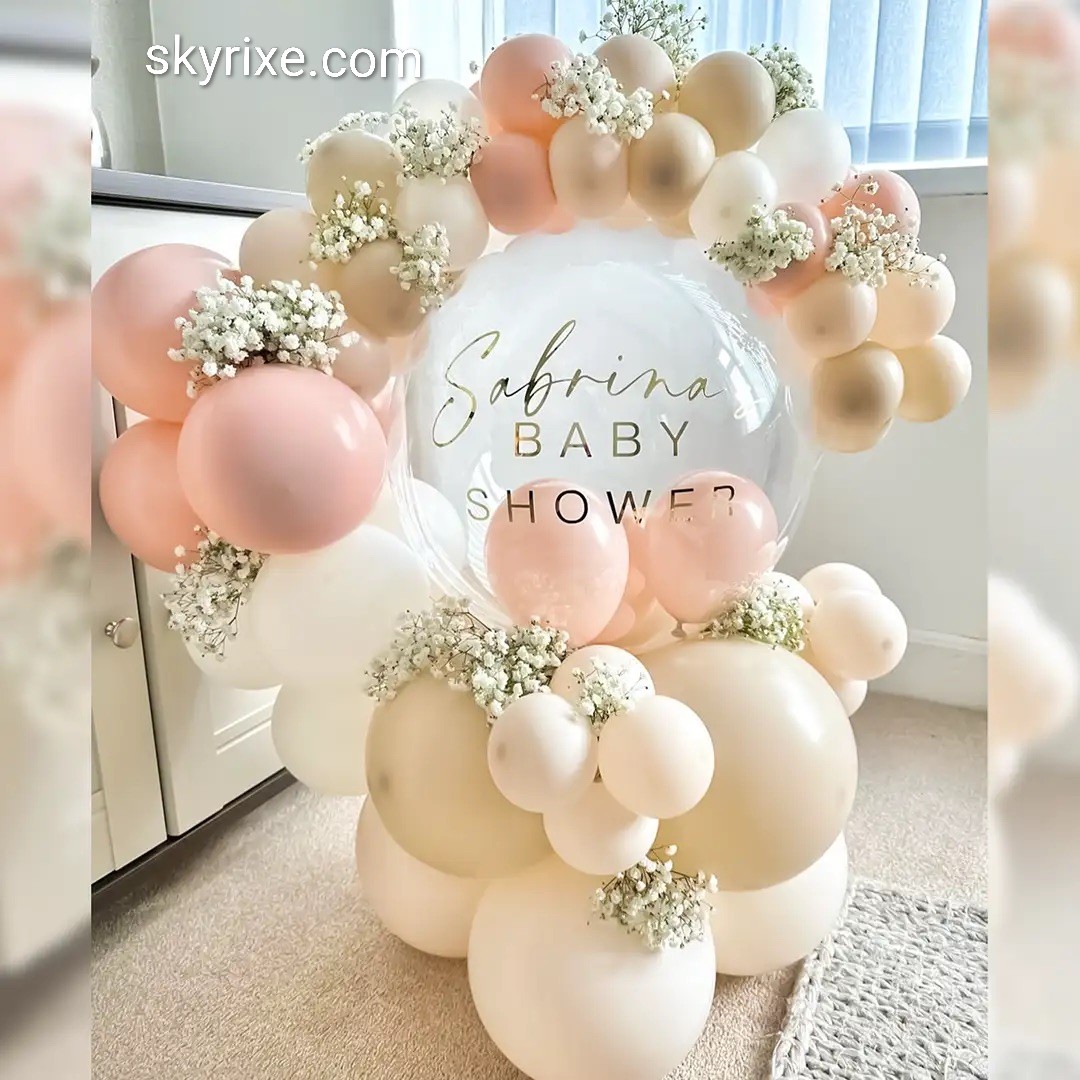 Blush Bloom Baby Shower Balloon Ring