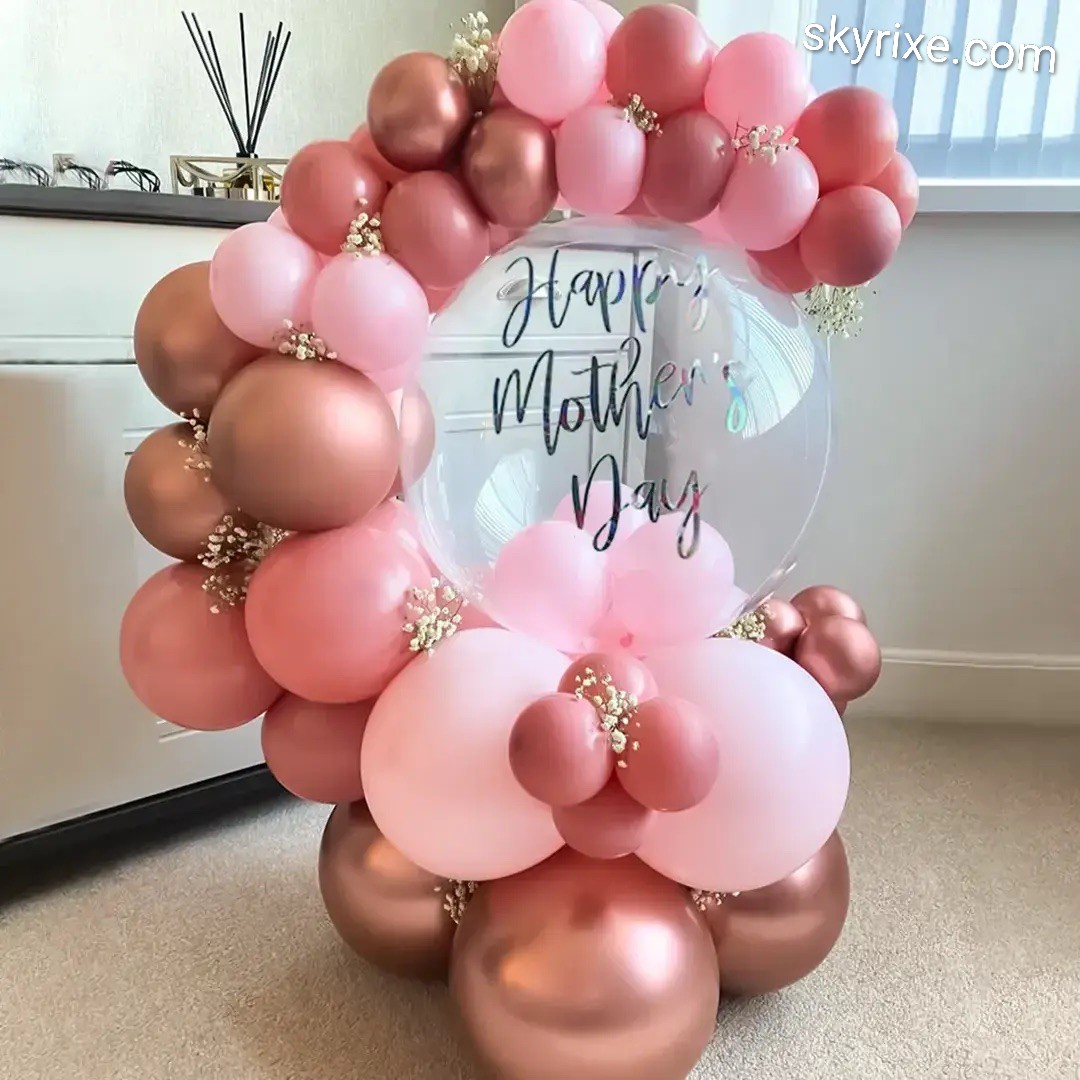Blush Rose Mother’s Day Bubble Balloon Stand