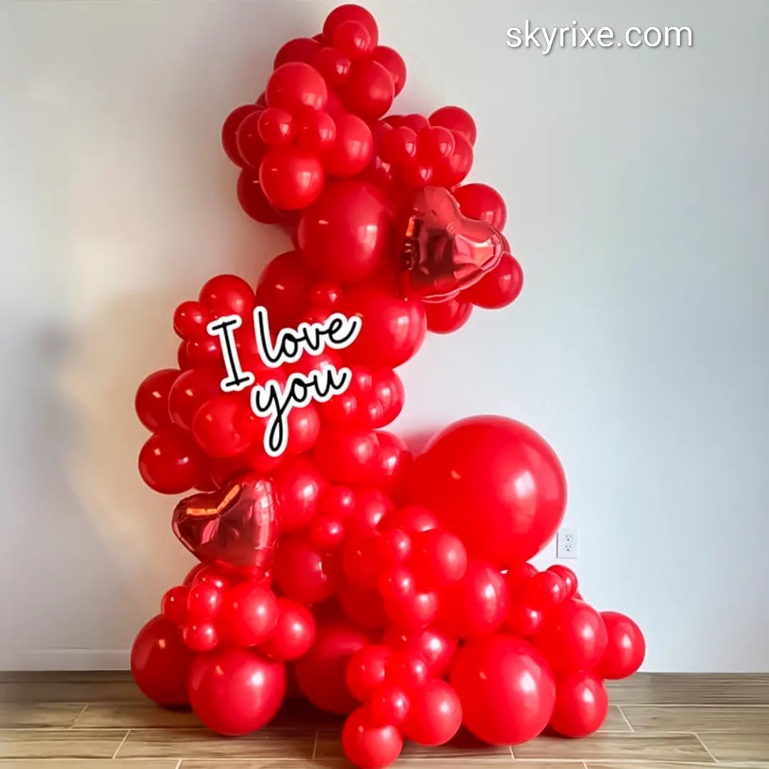 Romantic Red Love Balloon Sculpture
