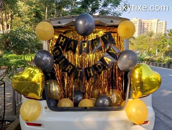 Black and Gold Royal Birthday Car Boot Surprise