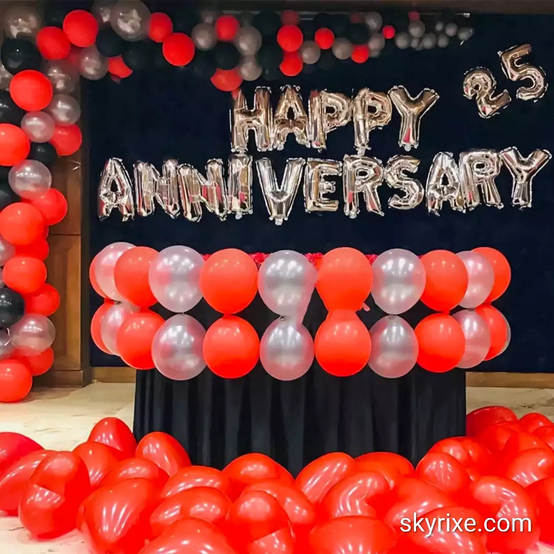 Ruby Noir Anniversary Stage Decor