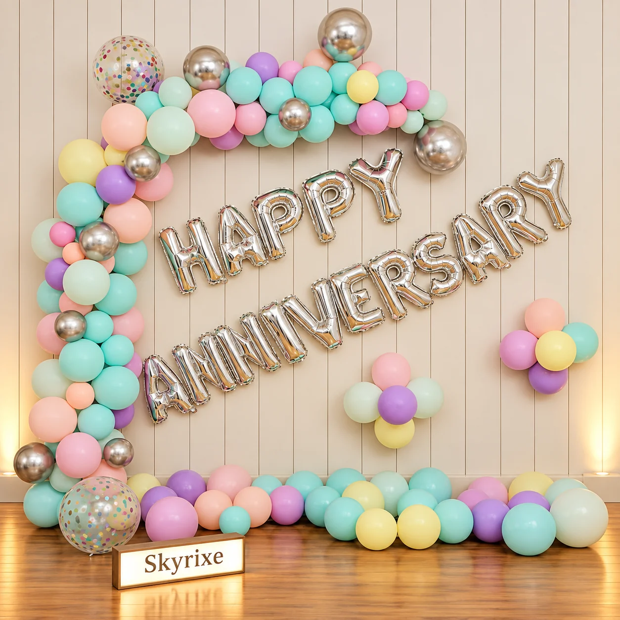 Pastel Anniversary Balloon Arch Decoration