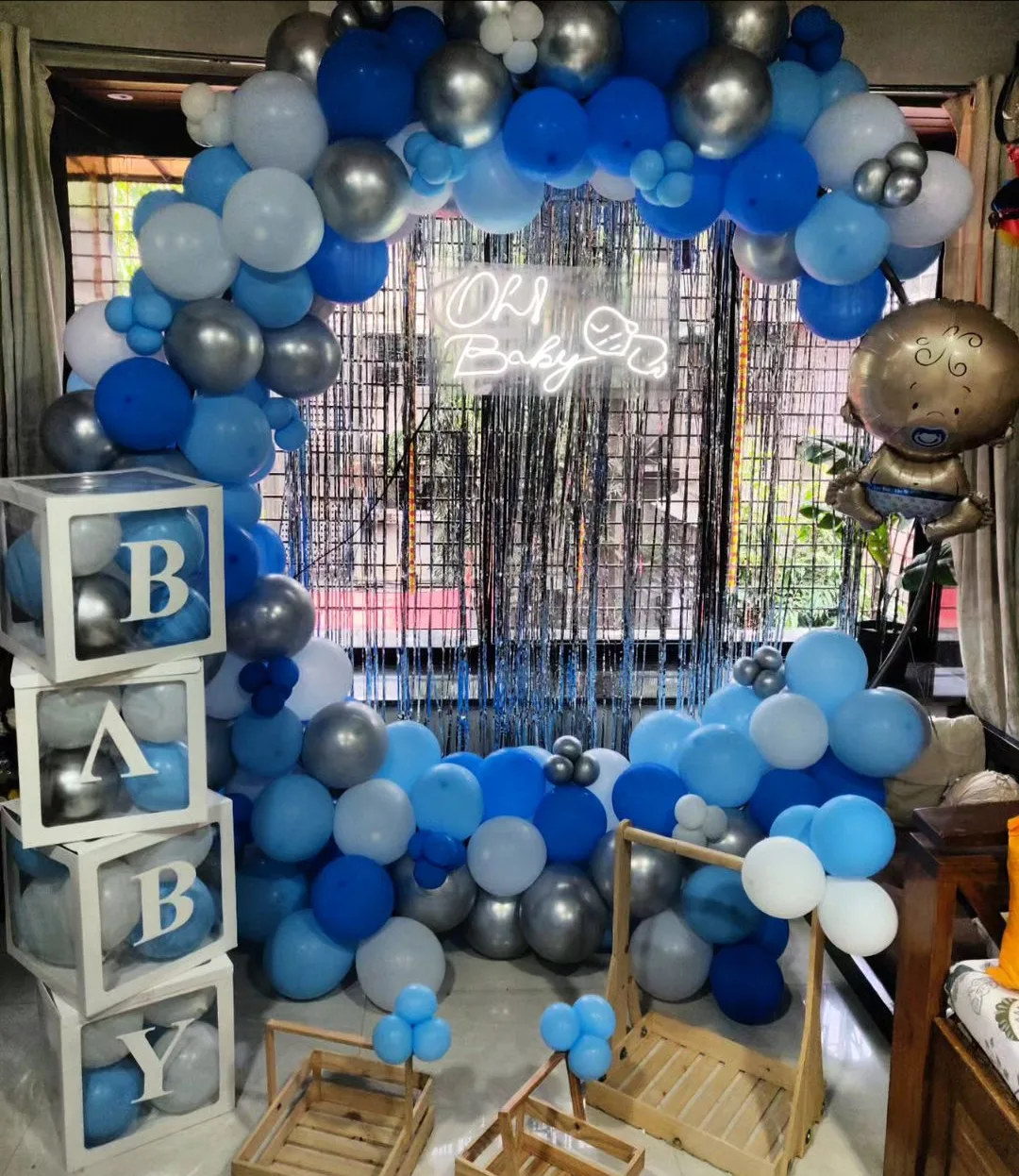 Blue Baby Shower Arch